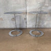 Pair of Heavy Metal Chrome Side Tables Attributed to Ligne Roset 1990's