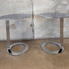 Pair of Heavy Metal Chrome Side Tables Attributed to Ligne Roset 1990's