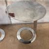 Pair of Heavy Metal Chrome Side Tables Attributed to Ligne Roset 1990's