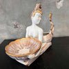 Mermaid Pottery Planter / Dish Gold w/ White by Royal Haeger Circa 1950's