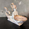 Mermaid Pottery Planter / Dish Gold w/ White by Royal Haeger Circa 1950's