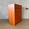 Danish Teak Five Drawer Dresser