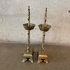 Vintage Brass Asian Candle Holders