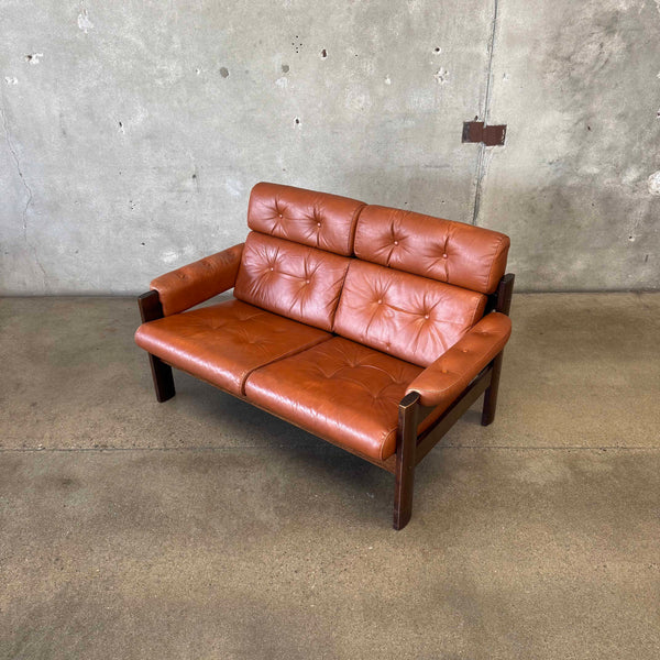 Vintage Leather Danish Settee