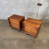 Pair of Mid Century Walnut Nightstands By Young MFG