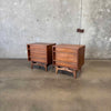 Pair of Mid Century Walnut Nightstands By Young MFG