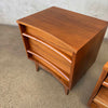 Pair of Mid Century Walnut Nightstands By Young MFG