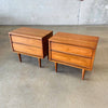 Mid Century Walnut Nightstands by Harmony House