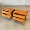 Mid Century Walnut Nightstands by Harmony House