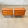 Mid Century Walnut Nightstands by Harmony House