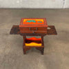 Vintage Side Table Armadillo Art Signed 1995