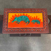 Vintage Side Table Armadillo Art Signed 1995