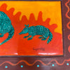 Vintage Side Table Armadillo Art Signed 1995