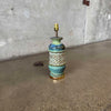 Mid Century Green & Gold Ceramic Lamp