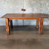 Primitive Rustic Solid Wood Dining Table With 6 Chairs