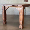 Primitive Rustic Solid Wood Dining Table With 6 Chairs