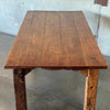 Primitive Rustic Solid Wood Dining Table With 6 Chairs