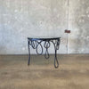 Antique Wrought Iron French Table w/ Glass Top