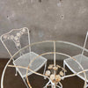 1970s Flower Detail Five Piece Iron Patio Table With Four Chairs