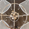 1970s Flower Detail Five Piece Iron Patio Table With Four Chairs