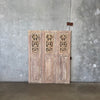 Three Panel Carved & Painted Wood Screen