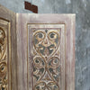 Three Panel Carved & Painted Wood Screen