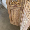 Three Panel Carved & Painted Wood Screen