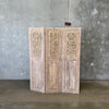 Three Panel Carved & Painted Wood Screen