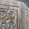 Three Panel Carved & Painted Wood Screen