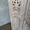 Three Panel Carved & Painted Wood Screen