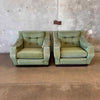 Pair of 1960s Green Lounge Chairs - Produced By Cinova, Italy