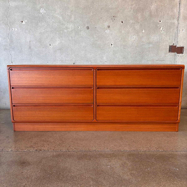 Vintage Danish Teak Six Drawer Dresser By Torring