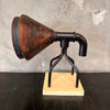 Leather, Wood, & Metal Funnel Sculpture By Harry Burger - Signed & Dated 1968