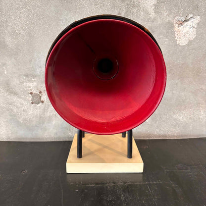 Leather, Wood, & Metal Funnel Sculpture By Harry Burger - Signed & Dated 1968