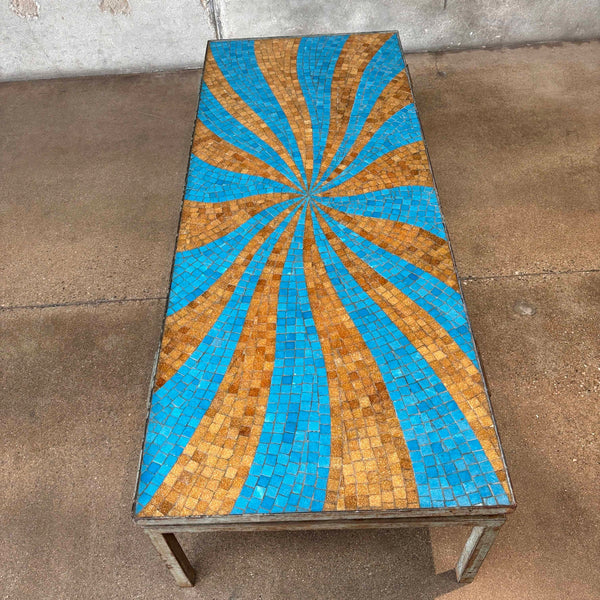 Mid Century Modern Mosaic Tiled Top Coffee Table By Harry Burger