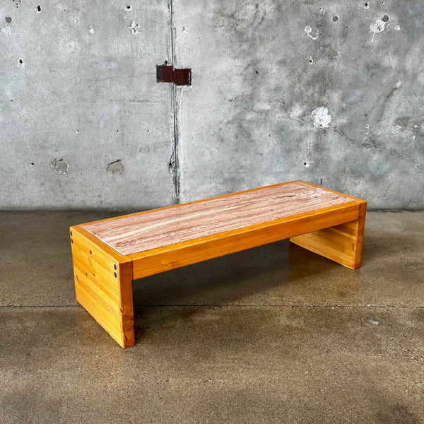 Solid Pine Coffee Table with Onyx Top