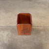 Vintage Handmade Carved Mahogany Trash Can