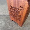 Vintage Handmade Carved Mahogany Trash Can