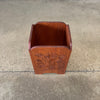 Vintage Handmade Carved Mahogany Trash Can