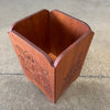 Vintage Handmade Carved Mahogany Trash Can