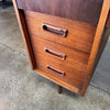 Mid Century 8 Drawer Desk in Walnut/Laminate Top