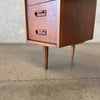 Mid Century 8 Drawer Desk in Walnut/Laminate Top