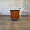 Mid Century 8 Drawer Desk in Walnut/Laminate Top