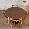 Mid Century Bamboo Table & Set of 4 Chairs