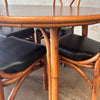 Mid Century Bamboo Table & Set of 4 Chairs