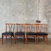 Mid Century Bamboo Table & Set of 4 Chairs