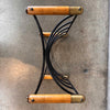 Mid Century Modern Iron, Wood, w/ Brass Fireplace Log Holder