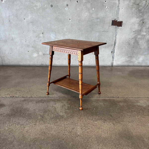 Antique Oak Plantstand Table