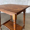 Antique Oak Plantstand Table