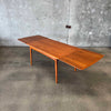 Mid Century Modern Teak Hidden Leaf  Dining Table by Svend Age Madsen